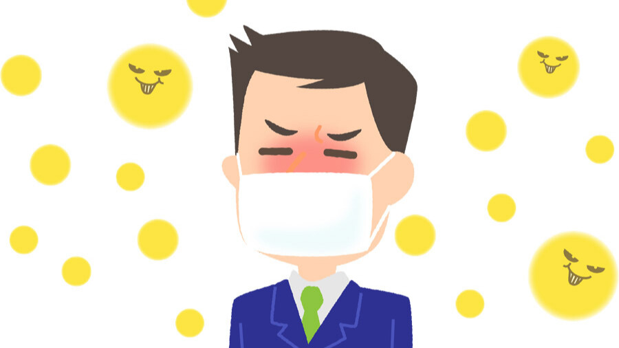 花粉所　男性　イラスト